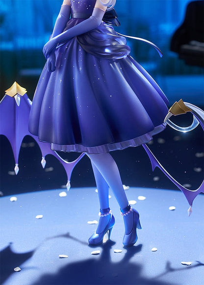 1/7 scale figure of Hina from Blue Archive in a starry purple dress with horns, bat-like wings, and a gothic floating crown.

