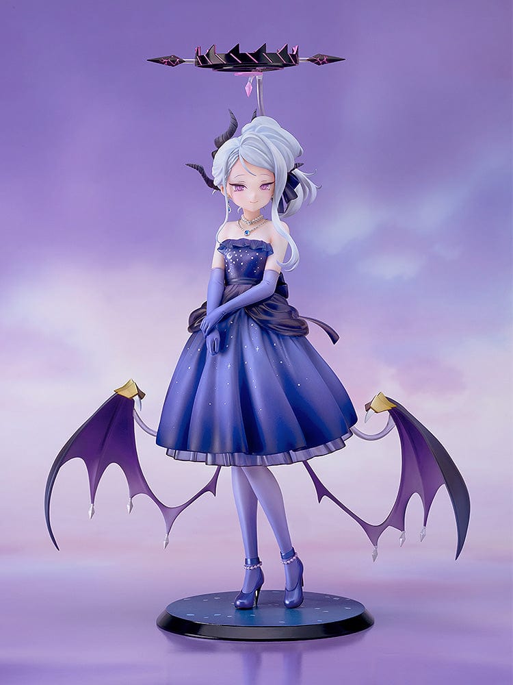 1/7 scale figure of Hina from Blue Archive in a starry purple dress with horns, bat-like wings, and a gothic floating crown.

