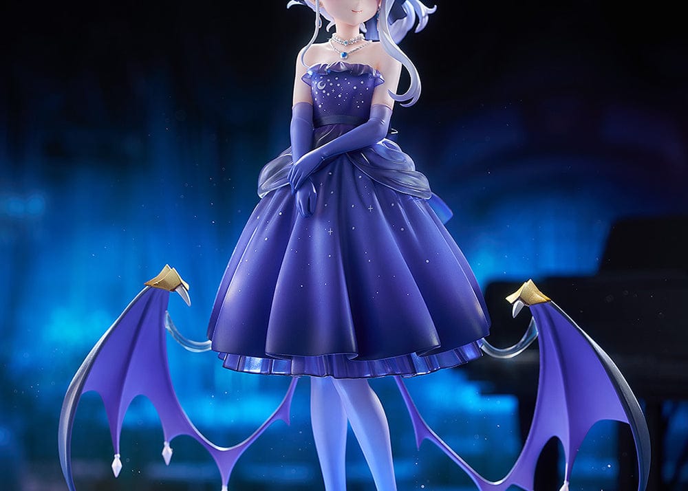 1/7 scale figure of Hina from Blue Archive in a starry purple dress with horns, bat-like wings, and a gothic floating crown.

