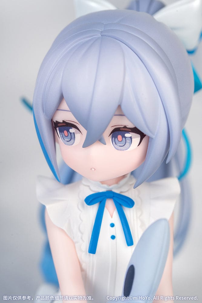 Honkai Impact 3rd Little Series Bronya Zaychik (Herrscher of Truth) Figure featuring Bronya sitting with a bunny-themed accessory in a soft white and blue outfit.