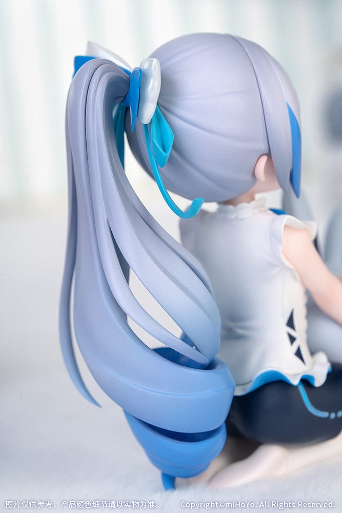 Honkai Impact 3rd Little Series Bronya Zaychik (Herrscher of Truth) Figure featuring Bronya sitting with a bunny-themed accessory in a soft white and blue outfit.