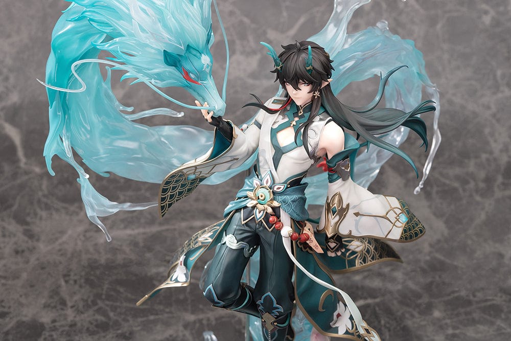 Honkai: Star Rail Dan Heng (Imbibitor Lunae Deluxe Ver.) 1/7 Scale Figure with majestic attire, dynamic pose, serene expression, and ethereal dragon on a water-themed base.