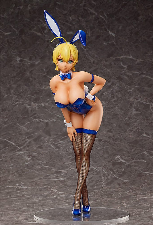 Food Wars! B-Style Ikumi Mito (Normal Bunny Ver.) 1/4 scale figure in blue bunny suit, posed confidently with fishnet stockings and bunny ears.