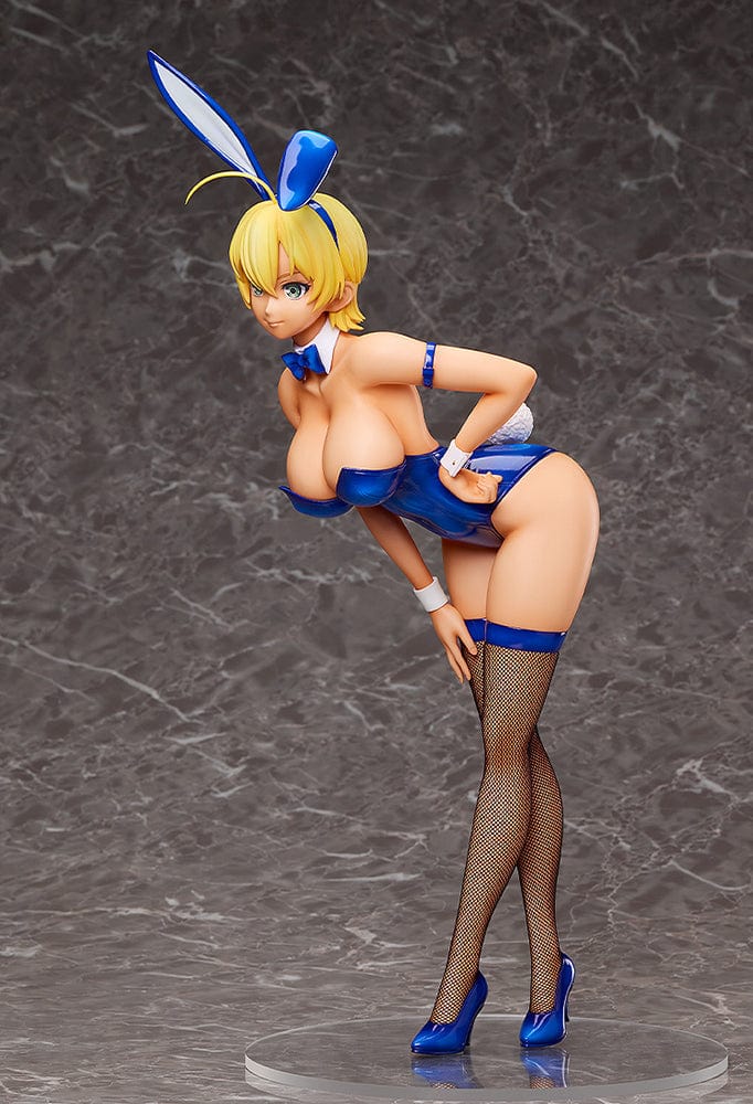 Food Wars! B-Style Ikumi Mito (Normal Bunny Ver.) 1/4 scale figure in blue bunny suit, posed confidently with fishnet stockings and bunny ears.