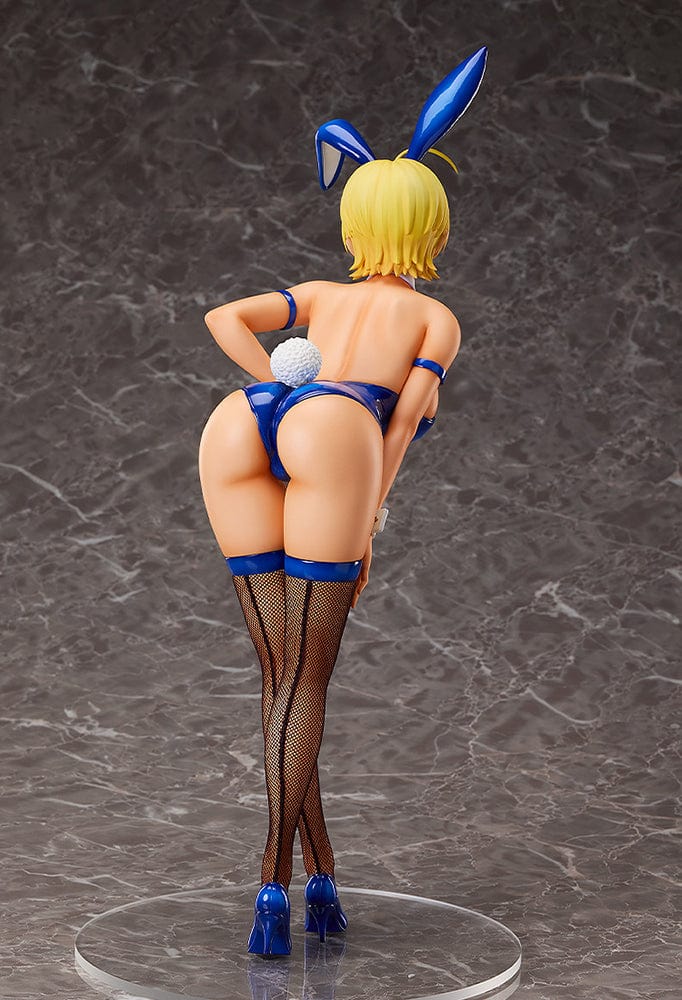 Food Wars! B-Style Ikumi Mito (Normal Bunny Ver.) 1/4 scale figure in blue bunny suit, posed confidently with fishnet stockings and bunny ears.