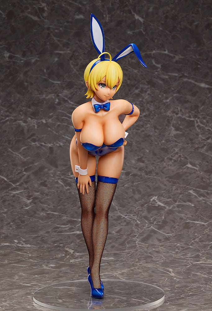 Food Wars! B-Style Ikumi Mito (Normal Bunny Ver.) 1/4 scale figure in blue bunny suit, posed confidently with fishnet stockings and bunny ears.