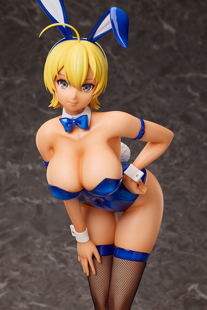 Food Wars! B-Style Ikumi Mito (Normal Bunny Ver.) 1/4 scale figure in blue bunny suit, posed confidently with fishnet stockings and bunny ears.