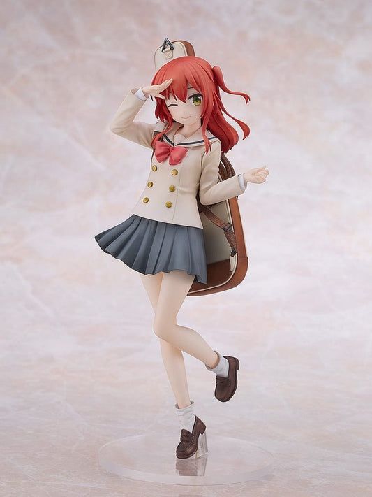 Ikuyo Kita 1/7 Scale Figure from Bocchi the Rock! in a school uniform with a red bow and backpack