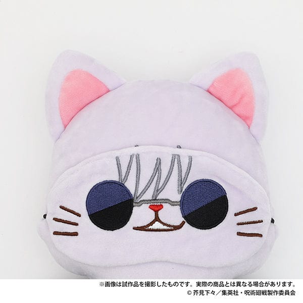 "Jujutsu Kaisen Season 2 Gojo Satoru Premature Death CAT Flat Plush with Eye Mask - Cute flat plushie featuring Gojo Satoru in a cat design with an eye mask, perfect for fans and collectors."