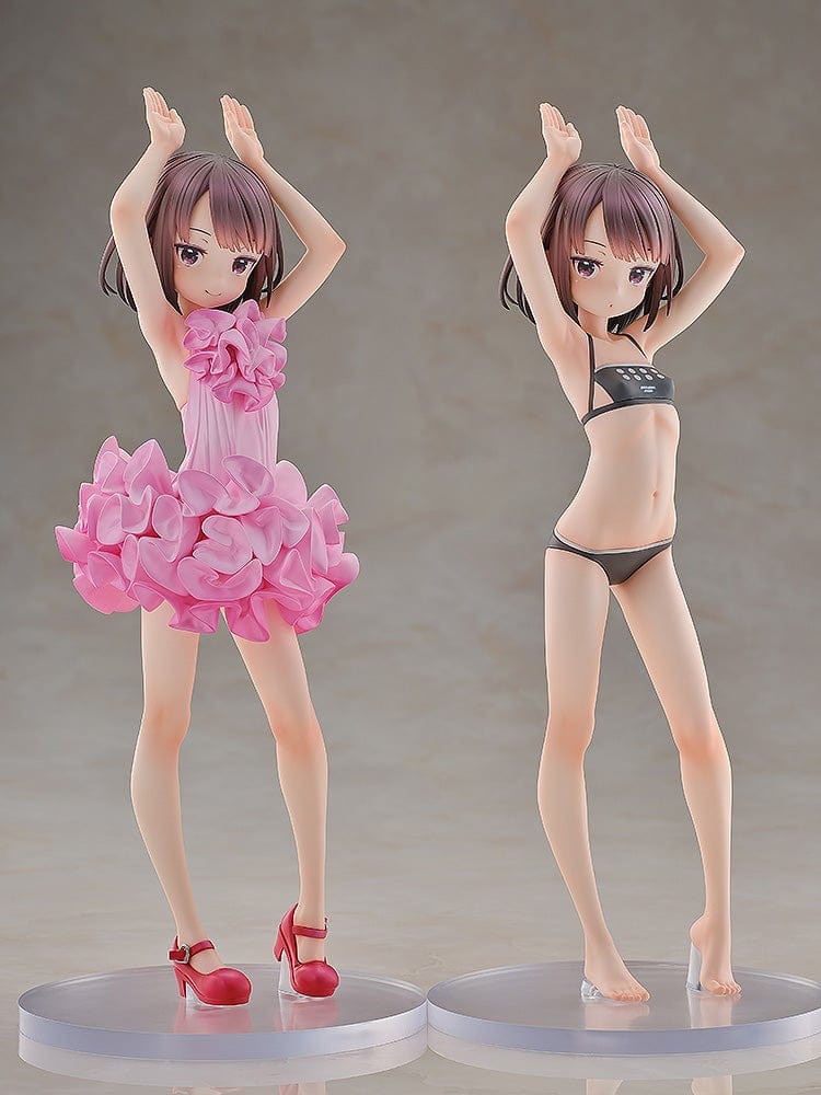 Sword Art Online Alternative: Gun Gale Online KD Colle LLENN (Light Novel Dress & Swimsuit Ver.) 1/7 Scale Figure Set, featuring LLENN in a pink frilly dress and a black swimsuit, showcasing intricate details and dynamic poses.