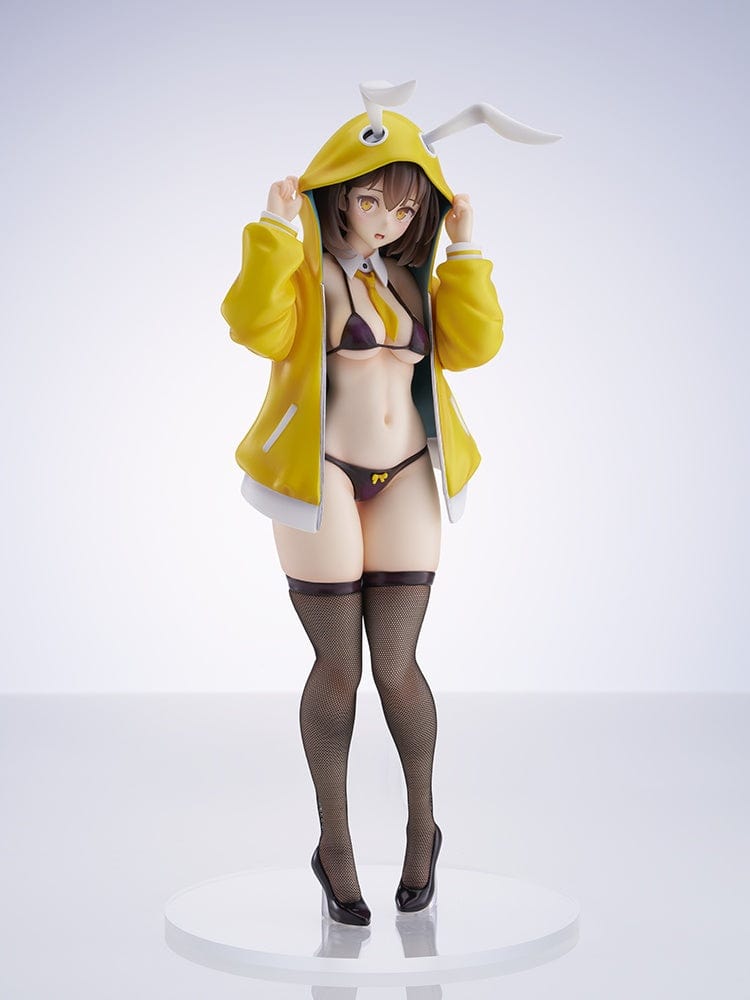 Kekemotsu Illustration Shyness Bunny Hinata 1/6 Scale Figure featuring Hinata in a yellow hoodie with bunny ears and black bikini.