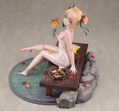 Azur Lane x DEAD OR ALIVE Xtreme Venus Vacation Marie Rose Steamy Venus Ver. (DX Edition) 1/6 Scale Figure featuring a serene hot spring setting with autumn-themed details.