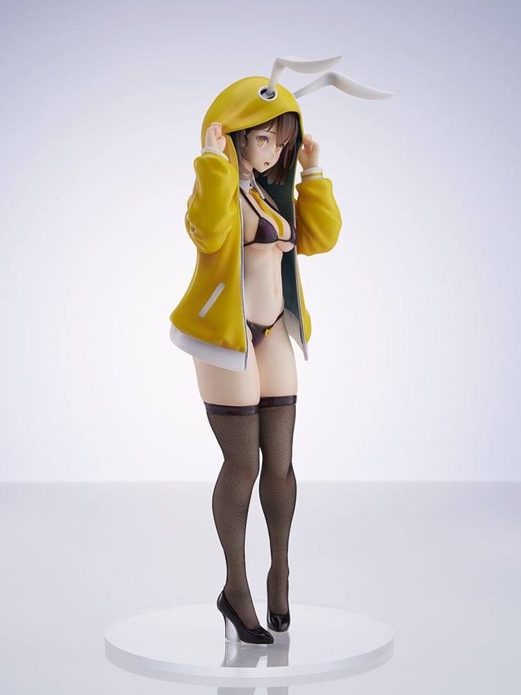 Kekemotsu Illustration Shyness Bunny Hinata 1/6 Scale Figure featuring Hinata in a yellow hoodie with bunny ears and black bikini.