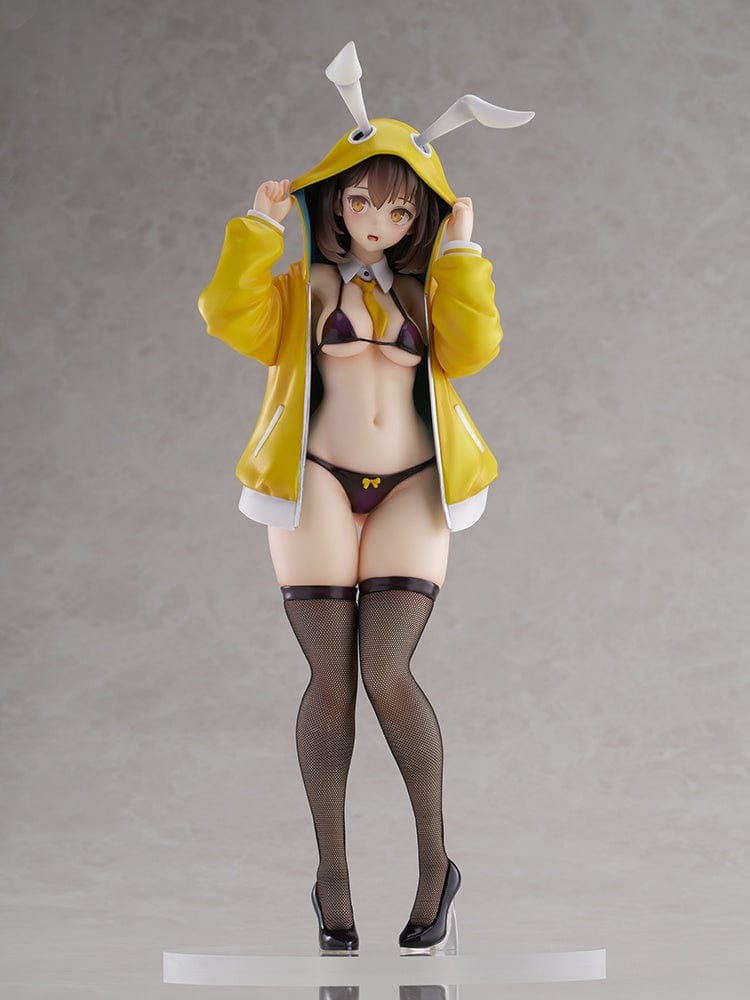 Kekemotsu Illustration Shyness Bunny Hinata 1/6 Scale Figure featuring Hinata in a yellow hoodie with bunny ears and black bikini.