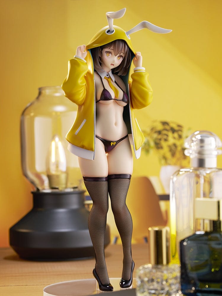 Kekemotsu Illustration Shyness Bunny Hinata 1/6 Scale Figure featuring Hinata in a yellow hoodie with bunny ears and black bikini.