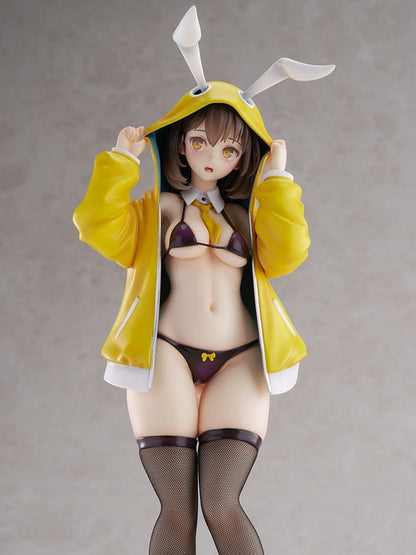 Kekemotsu Illustration Shyness Bunny Hinata 1/6 Scale Figure featuring Hinata in a yellow hoodie with bunny ears and black bikini.