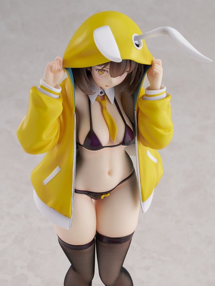 Kekemotsu Illustration Shyness Bunny Hinata 1/6 Scale Figure featuring Hinata in a yellow hoodie with bunny ears and black bikini.