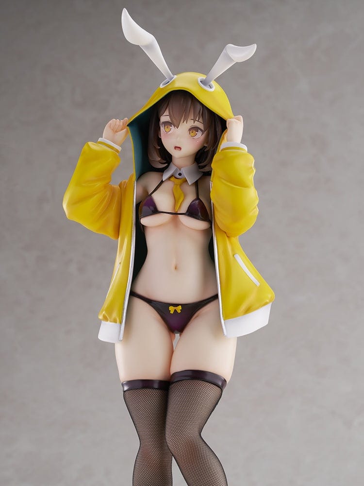 Kekemotsu Illustration Shyness Bunny Hinata 1/6 Scale Figure featuring Hinata in a yellow hoodie with bunny ears and black bikini.