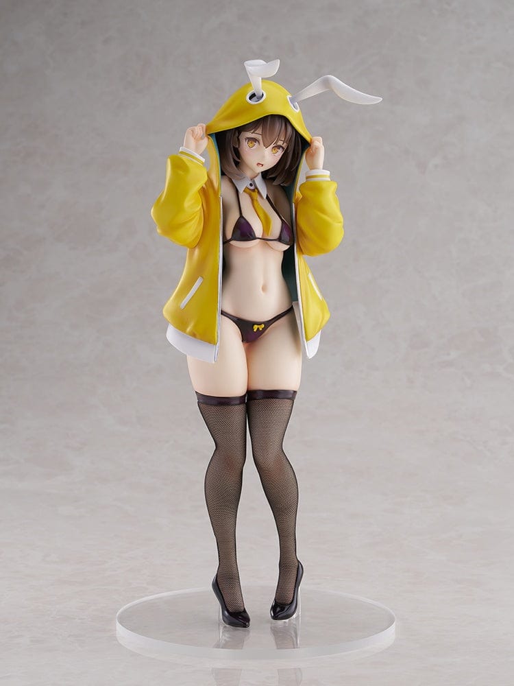 Kekemotsu Illustration Shyness Bunny Hinata 1/6 Scale Figure featuring Hinata in a yellow hoodie with bunny ears and black bikini.