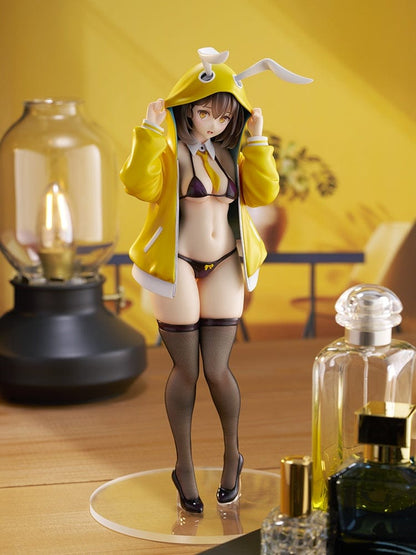 Kekemotsu Illustration Shyness Bunny Hinata 1/6 Scale Figure featuring Hinata in a yellow hoodie with bunny ears and black bikini.