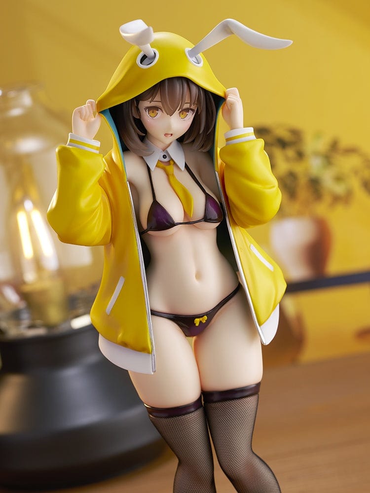 Kekemotsu Illustration Shyness Bunny Hinata 1/6 Scale Figure featuring Hinata in a yellow hoodie with bunny ears and black bikini.