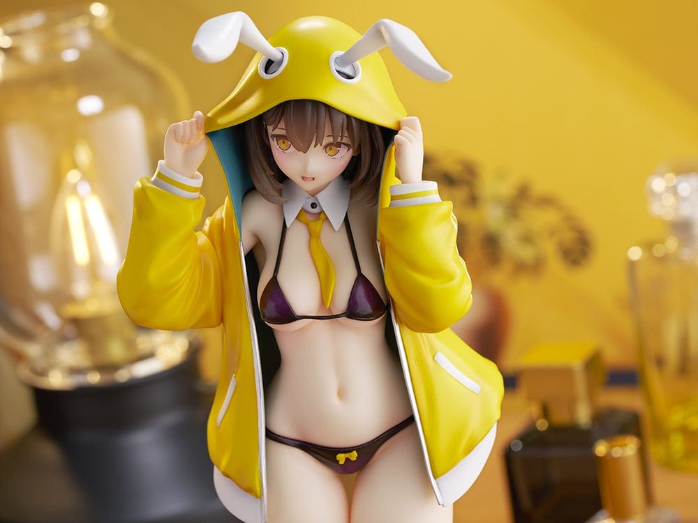 Kekemotsu Illustration Shyness Bunny Hinata 1/6 Scale Figure featuring Hinata in a yellow hoodie with bunny ears and black bikini.