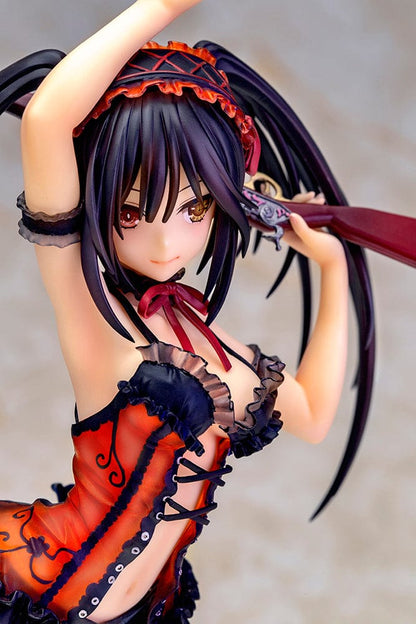 Date A Live's Kurumi Tokisaki in a 1/7 scale figure, Lingerie Special Version, featuring her in a seductive pose with detailed lingerie, complete with her signature clock eye and a sophisticated base, encapsulating her mesmerizing and complex character.