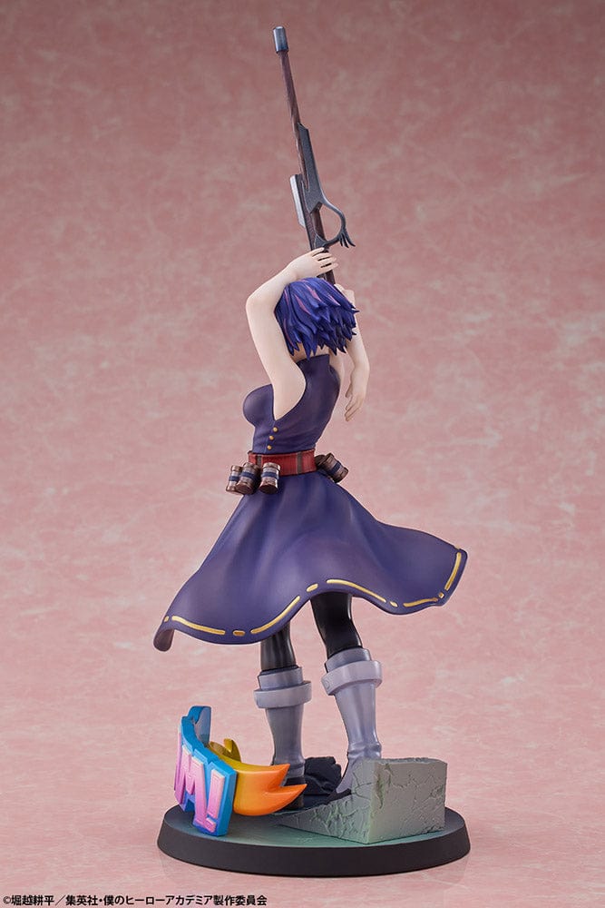 My Hero Academia Lady Nagant 1/8 Scale Figure featuring Lady Nagant aiming her rifle arm with a 'BLAM!' comic effect at her feet.