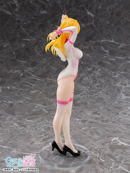 2.5 Dimensional Seduction Liliel 1/7 Scale Figure in Angel School Arc Training Wear, featuring golden hair, pink bodysuit, and angel wings.