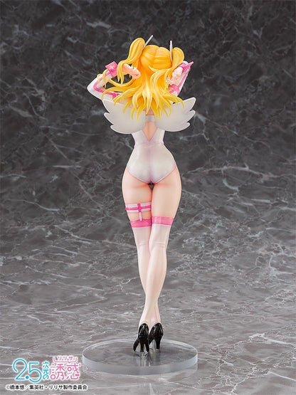 2.5 Dimensional Seduction Liliel 1/7 Scale Figure in Angel School Arc Training Wear, featuring golden hair, pink bodysuit, and angel wings.