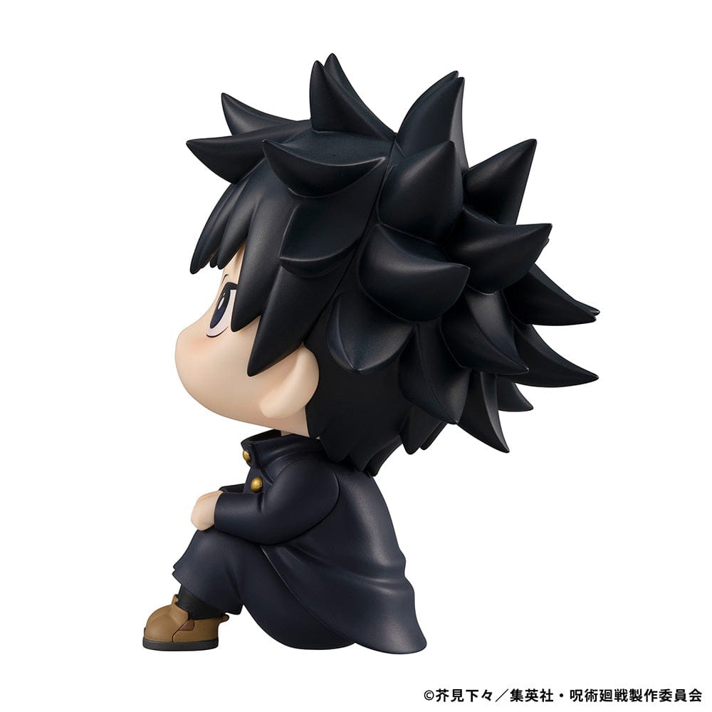 Lookup Figure Jujutsu Kaisen Megumi Fushiguro seated in chibi form, with black spiky hair and serious expression.