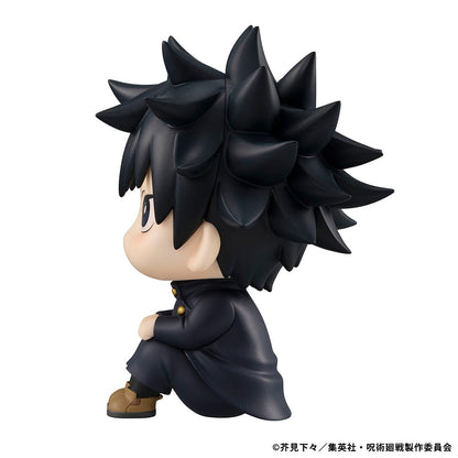 Lookup Figure Jujutsu Kaisen Megumi Fushiguro seated in chibi form, with black spiky hair and serious expression.