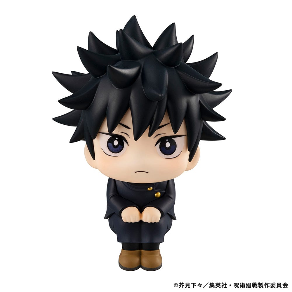 Lookup Figure Jujutsu Kaisen Megumi Fushiguro seated in chibi form, with black spiky hair and serious expression.