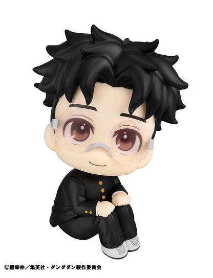 Dandadan Look Up Series Okarun Figure, featuring chibi-style design with school uniform, signature glasses, and upward gaze.