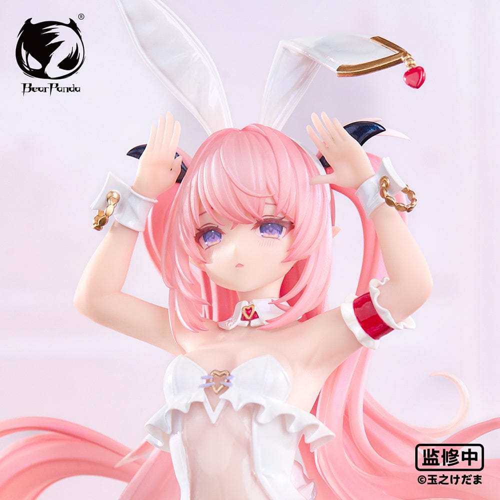 Tamano Kedama Illustration Lulumu 1/6 scale figure in a white bunny outfit with flowing pink hair, heart-shaped accessories, and a dynamic pose.