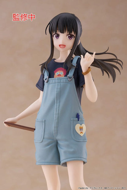 Lycoris Recoil Takina Inoue (Hawaiian Ver.) Coreful Figure wearing blue overalls and sandals, with flowing hair and cheerful pose