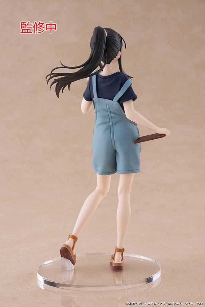 Lycoris Recoil Takina Inoue (Hawaiian Ver.) Coreful Figure wearing blue overalls and sandals, with flowing hair and cheerful pose