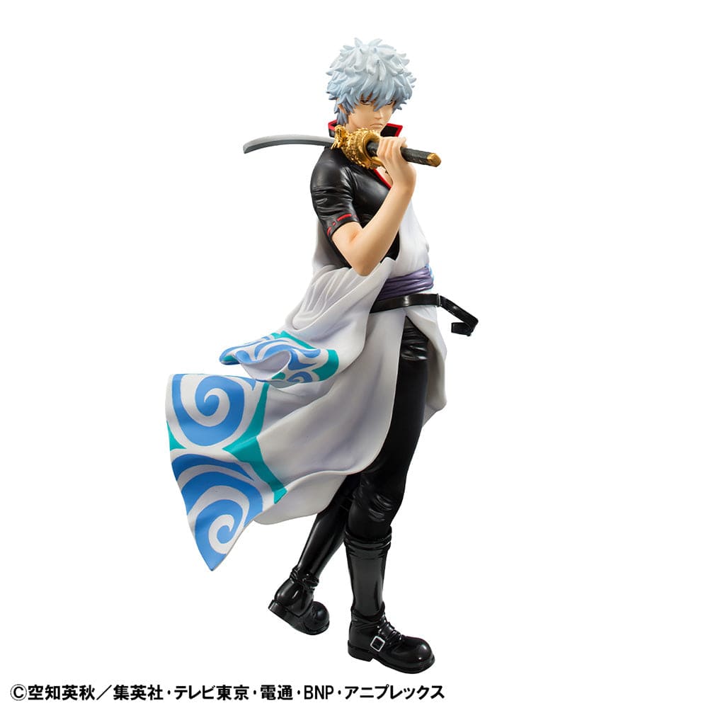 Gintama G.E.M. Series Gintoki Sakata Benizakura 20th Anniversary Ver. figure in iconic outfit with wooden sword, standing in dynamic pose.