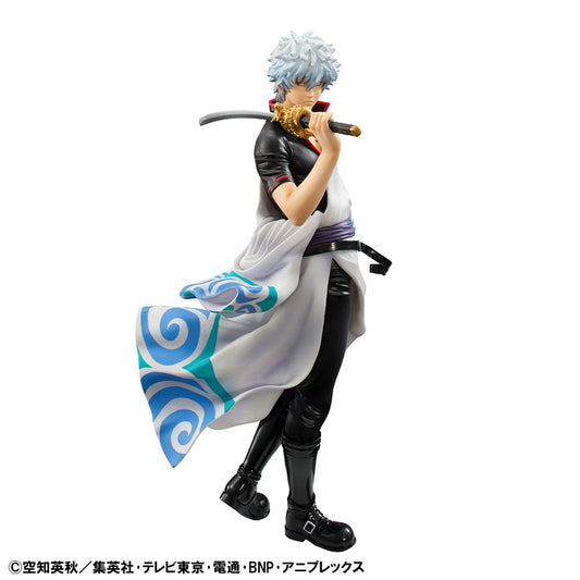 Gintama G.E.M. Series Gintoki Sakata Benizakura 20th Anniversary Ver. figure in iconic outfit with wooden sword, standing in dynamic pose.