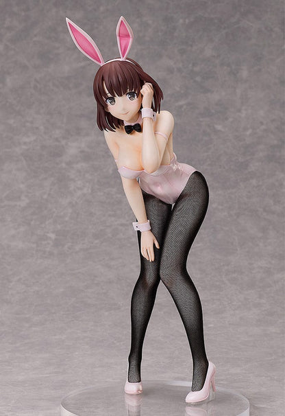 Saekano: How to Raise a Boring Girlfriend Megumi Kato (Bunny Ver.) 1/4 Scale Figure Reissue in pastel pink bunny outfit with fishnet stockings, leaning forward in a shy pose.