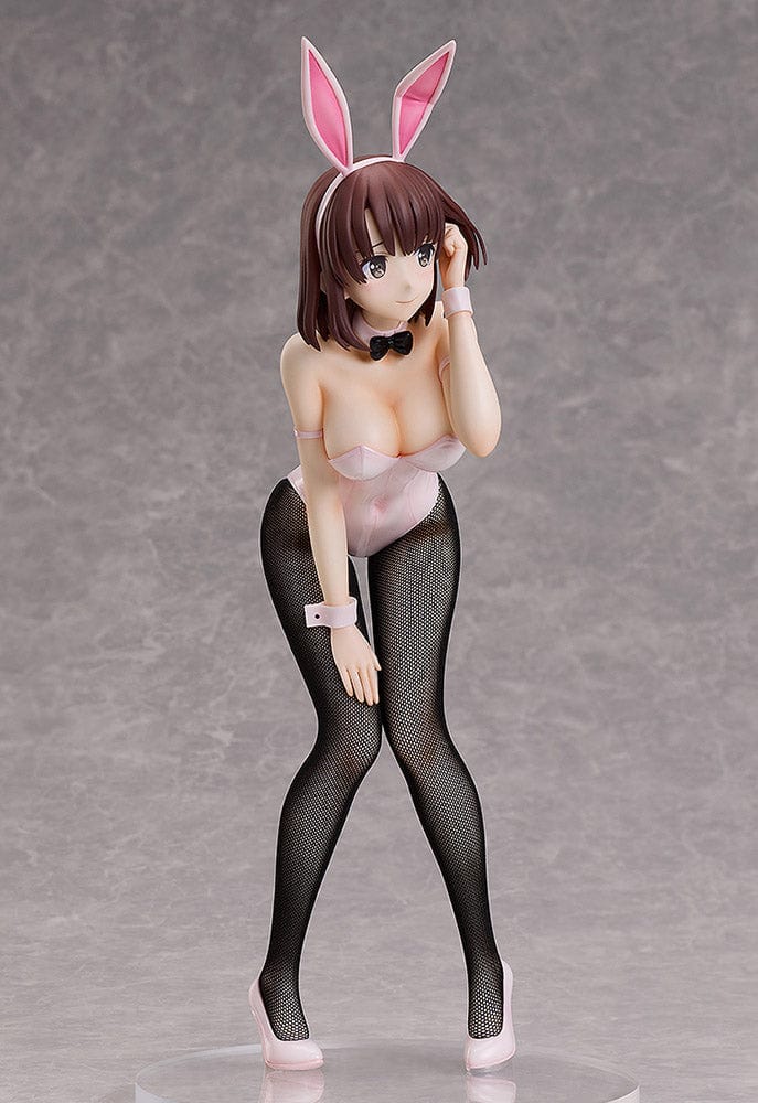 Saekano: How to Raise a Boring Girlfriend Megumi Kato (Bunny Ver.) 1/4 Scale Figure Reissue in pastel pink bunny outfit with fishnet stockings, leaning forward in a shy pose.