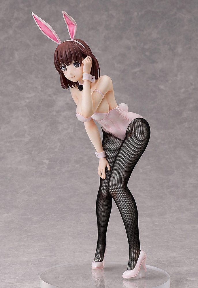 Saekano: How to Raise a Boring Girlfriend Megumi Kato (Bunny Ver.) 1/4 Scale Figure Reissue in pastel pink bunny outfit with fishnet stockings, leaning forward in a shy pose.