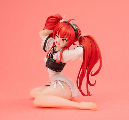 "Mushoku Tensei: Jobless Reincarnation II Melty Princess Eris (Tenohira) - Detailed anime figure of Eris in a playful pose, with vibrant red hair and expressive face, sitting with a wink and cheerful expression."
