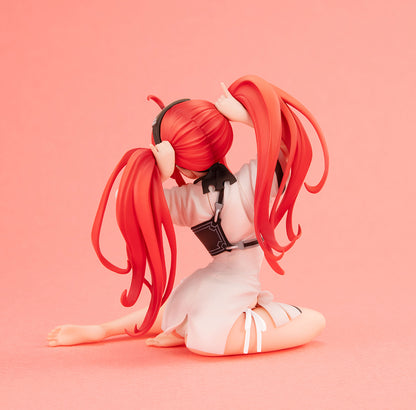 "Mushoku Tensei: Jobless Reincarnation II Melty Princess Eris (Tenohira) - Detailed anime figure of Eris in a playful pose, with vibrant red hair and expressive face, sitting with a wink and cheerful expression."