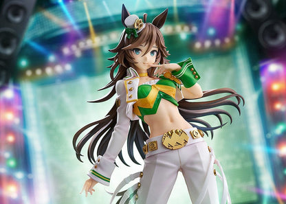 Mr. C.B. 1/7 Scale Figure from Uma Musume: Pretty Derby in a green and white racing-themed outfit with flowing hair and a confident pose.