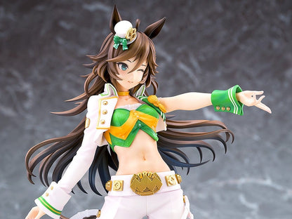 Mr. C.B. 1/7 Scale Figure from Uma Musume: Pretty Derby in a green and white racing-themed outfit with flowing hair and a confident pose.