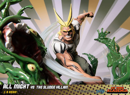 My Hero Academia All Might Vs. the Sludge Villain 1/8 Scale Limited Edition Statue - Detailed anime statue capturing the intense battle between All Might and the Sludge Villain, featuring dynamic poses and vibrant colors.