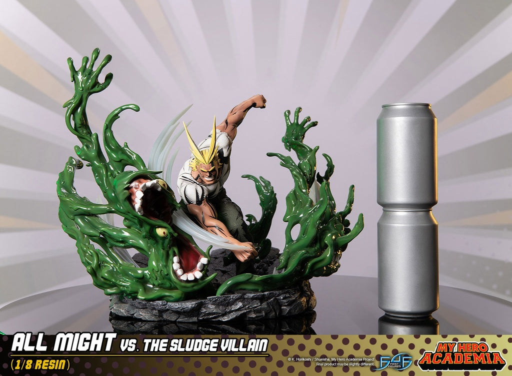 My Hero Academia All Might Vs. the Sludge Villain 1/8 Scale Limited Edition Statue - Detailed anime statue capturing the intense battle between All Might and the Sludge Villain, featuring dynamic poses and vibrant colors.