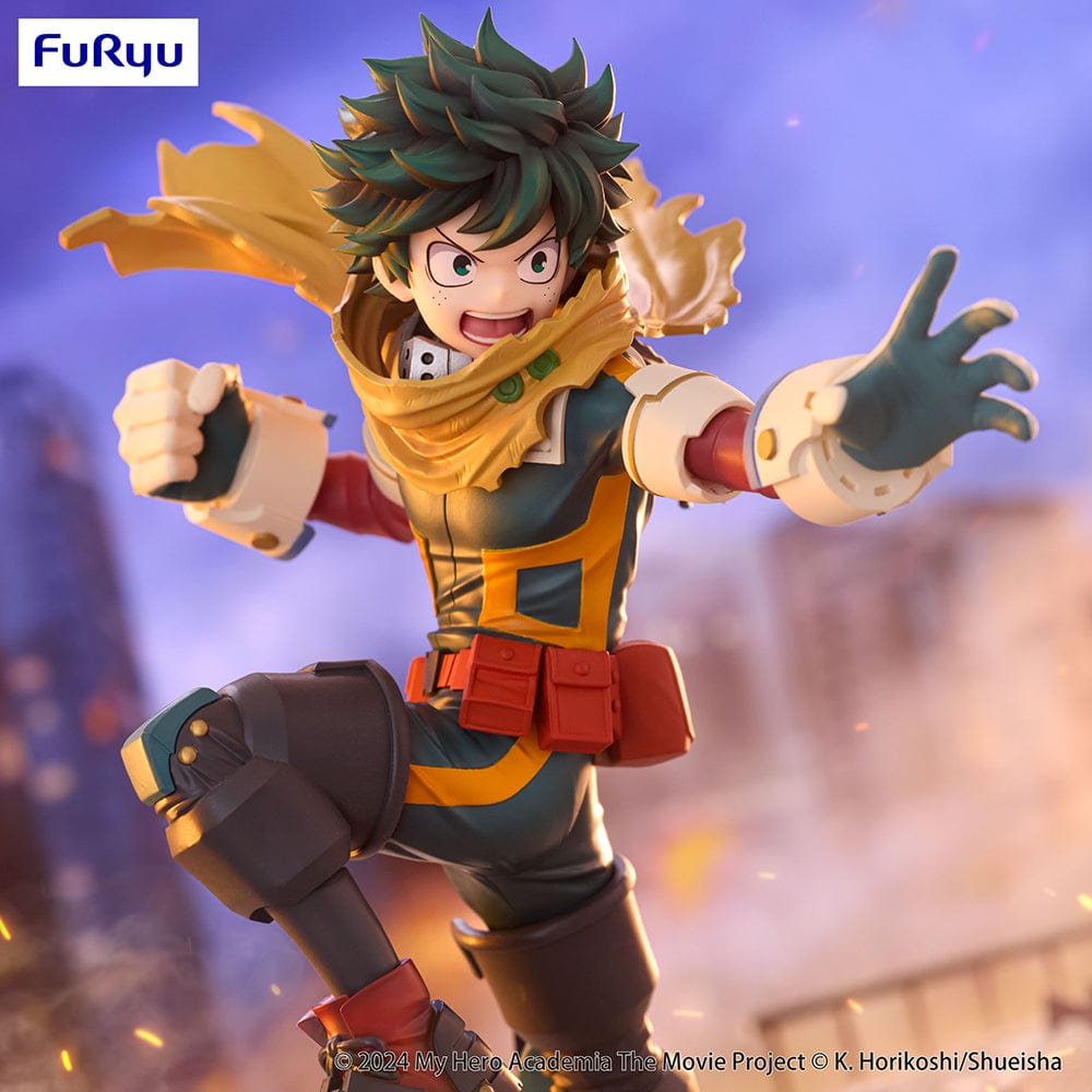 My Hero Academia: You're Next Trio-Try-iT Izuku Midoriya Figure in action pose wearing upgraded hero costume and fierce expression