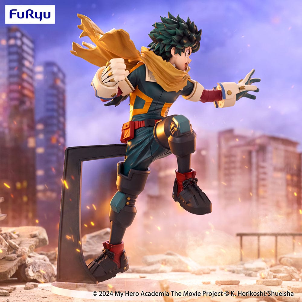 My Hero Academia: You're Next Trio-Try-iT Izuku Midoriya Figure in action pose wearing upgraded hero costume and fierce expression